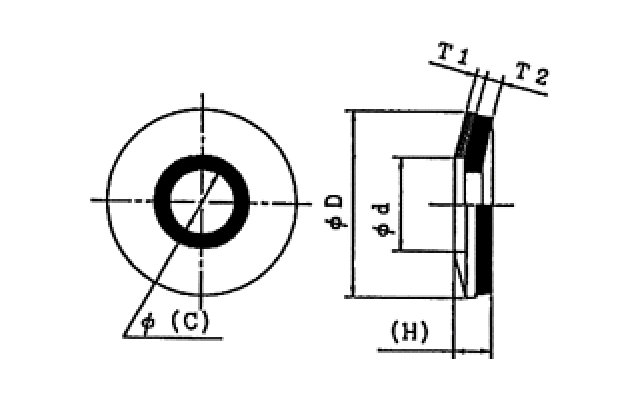 BDワッシャー（ボンデッドワッシャー）寸法図