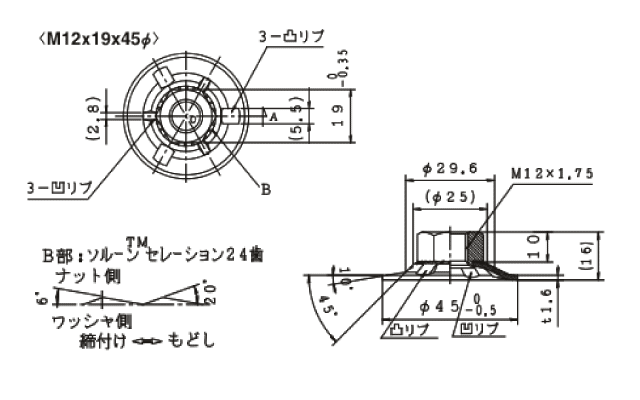 パニエンナット寸法図